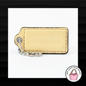 2.5" Large COACH CREAM PATENT LEATHER KEY FOB BAG CHARM KEYCHAIN HANGTAG TAG